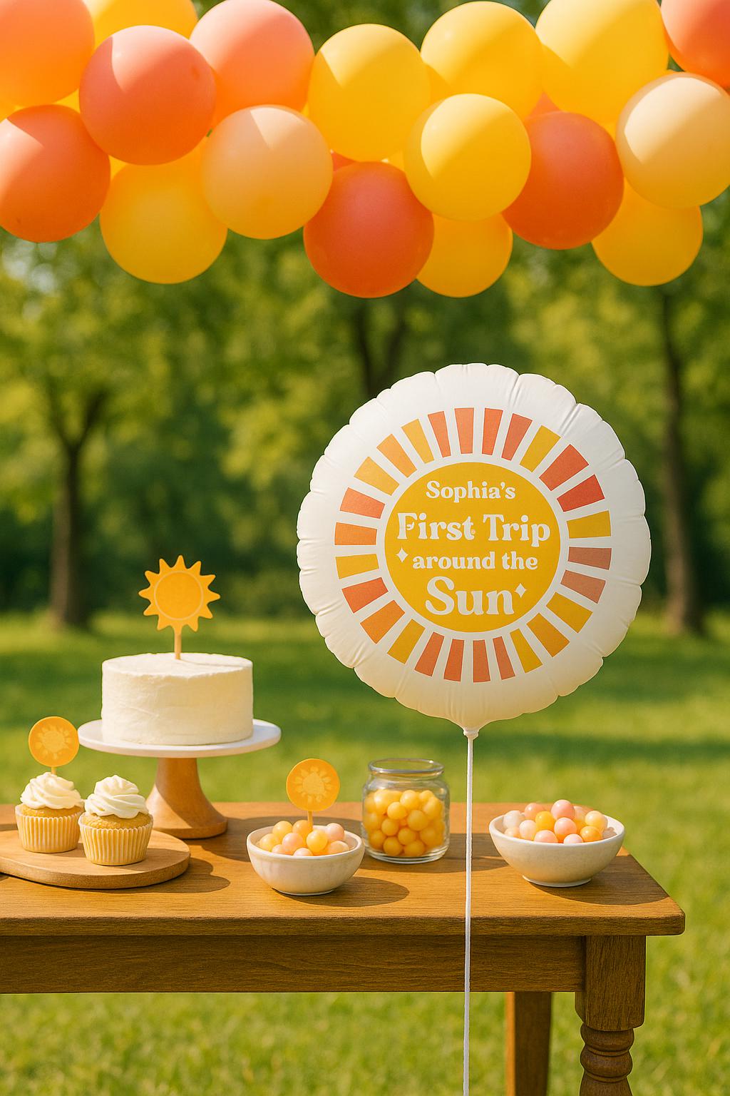 First Trip Around The Sun Balloon | First Birthday Party Decor | Boho Sun | Custom Balloon | 1st Birthday