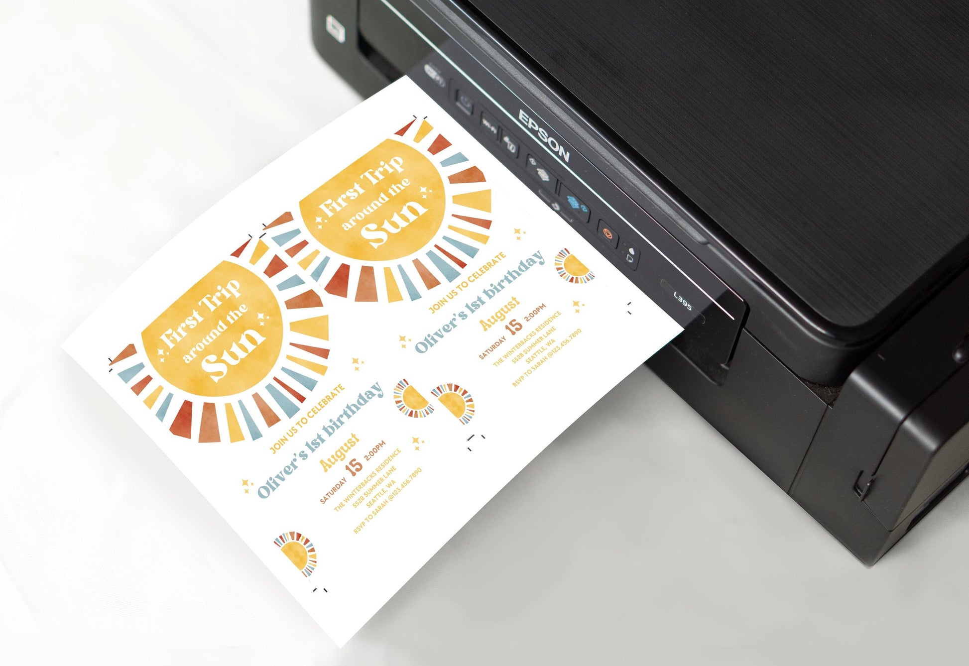 First Trip Around The Sun Birthday Invitation | One Happy Boy Birthday | 1st Birthday | Phone Invite | Editable | 1st Birthday Invitation