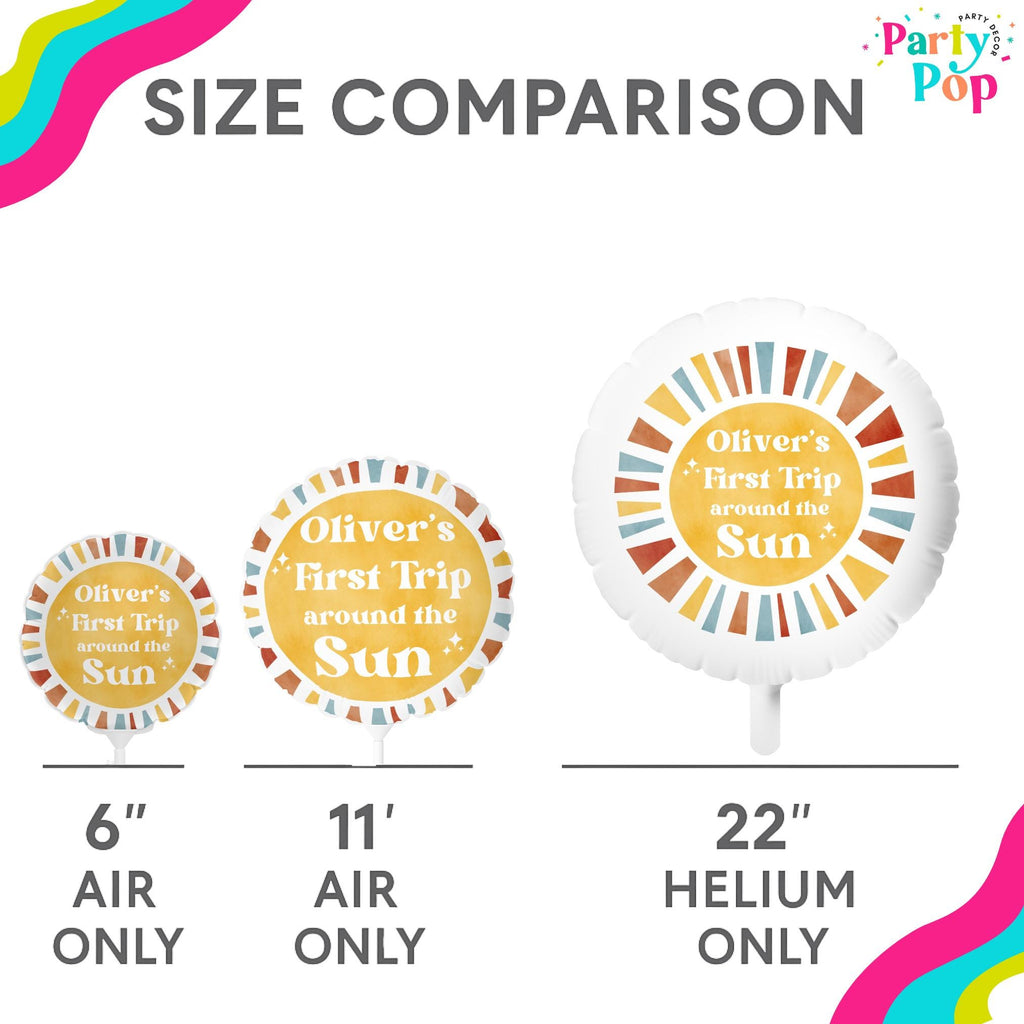 First Trip Around The Sun Balloon | First Birthday Party Decor | Boho Sun | Custom Balloon | 1st Birthday