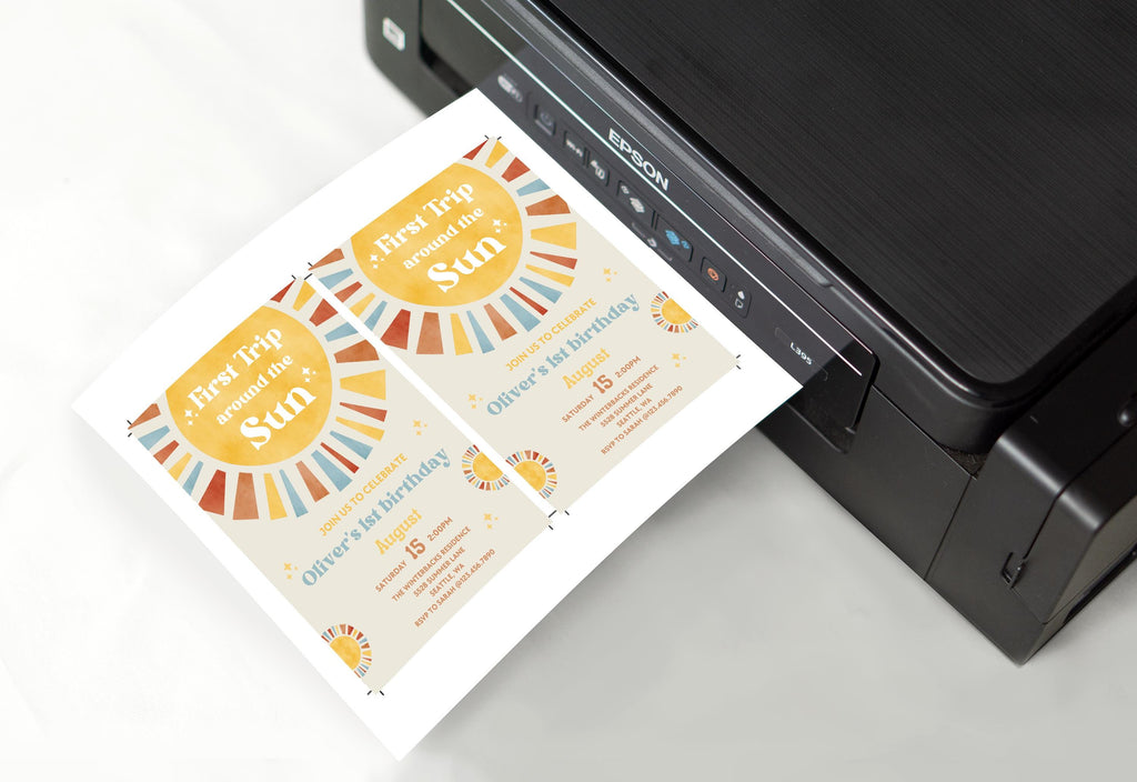 First Trip Around The Sun Birthday Invitation | One Happy Boy Birthday | 1st Birthday | Phone Invite | Editable | 1st Birthday Invitation