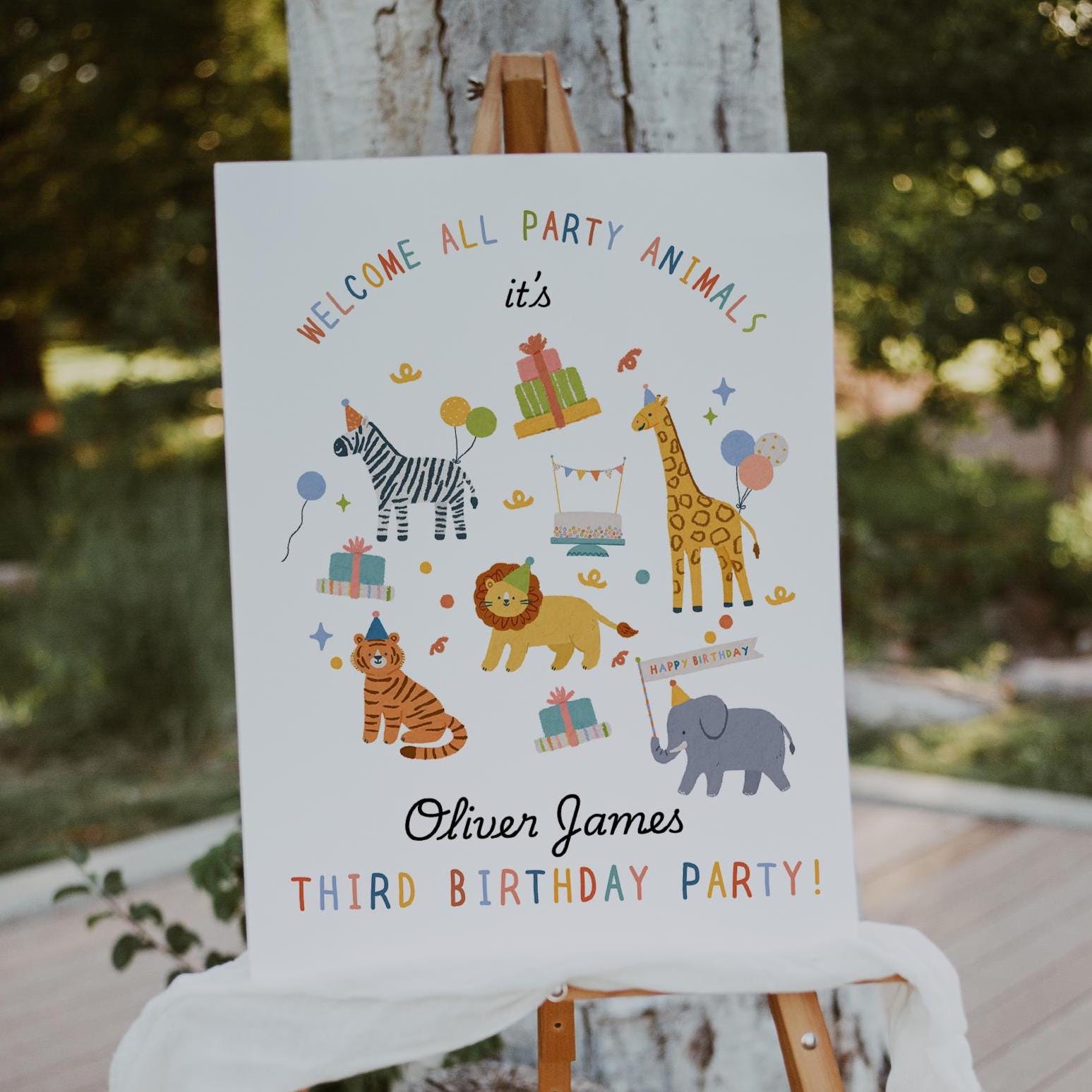 Party Animals Birthday Welcome Sign | Safari Birthday Welcome Sign | 1st Birthday Decor | Calling All Party Animals | Instant Download