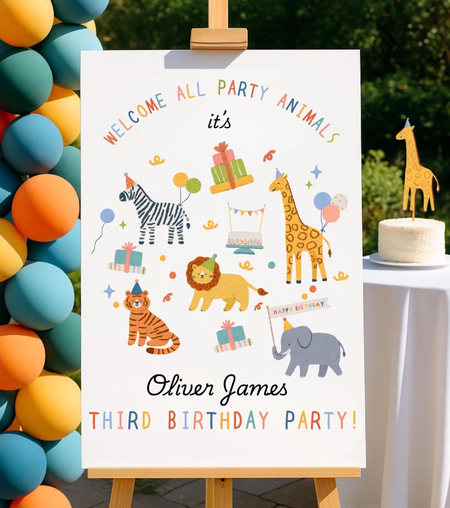 Party Animals Birthday Welcome Sign | Safari Birthday Welcome Sign | 1st Birthday Decor | Calling All Party Animals | Instant Download