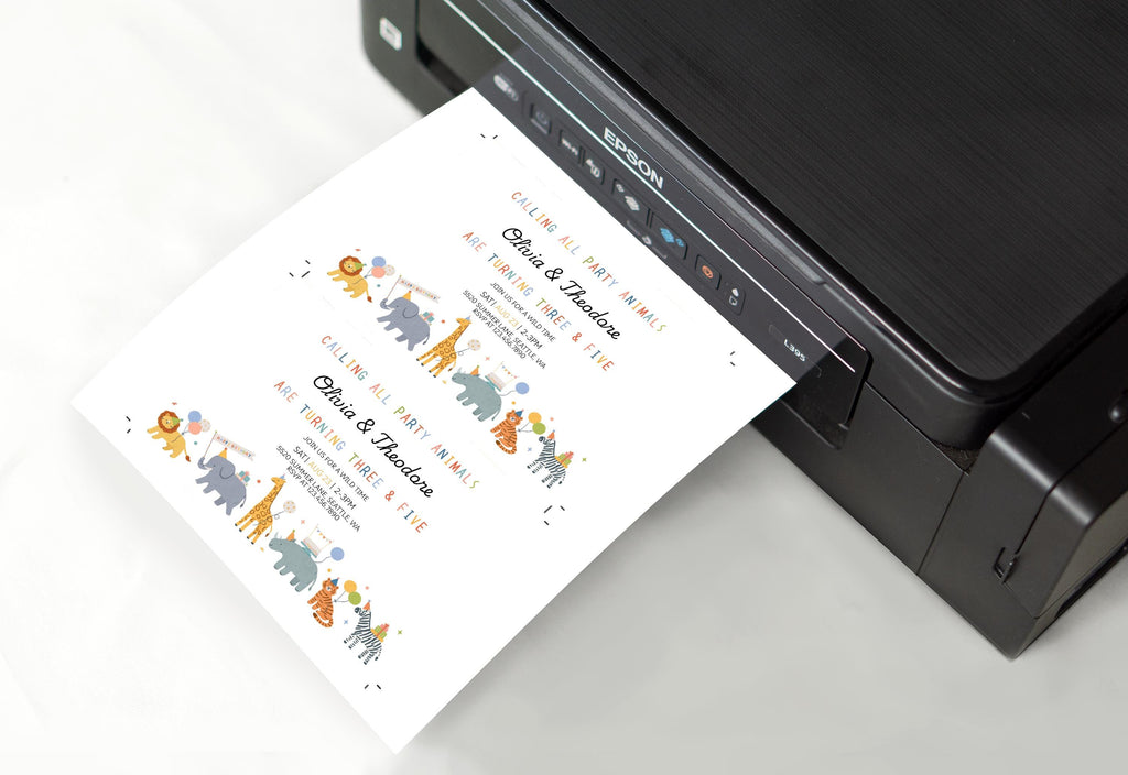 Party Animals Birthday Invitation | Safari Birthday Invitation | Sibling Birthday Invitation | Calling All Party Animals Invite | Editable