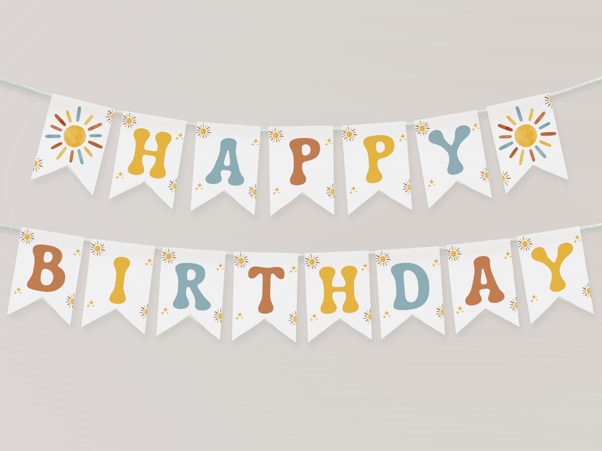 One Happy Boy Banner | First Trip Around The Sun | 1st Birthday Banner | Birthday Backdrop | 1st Birthday Sign | Instant Download | Editable