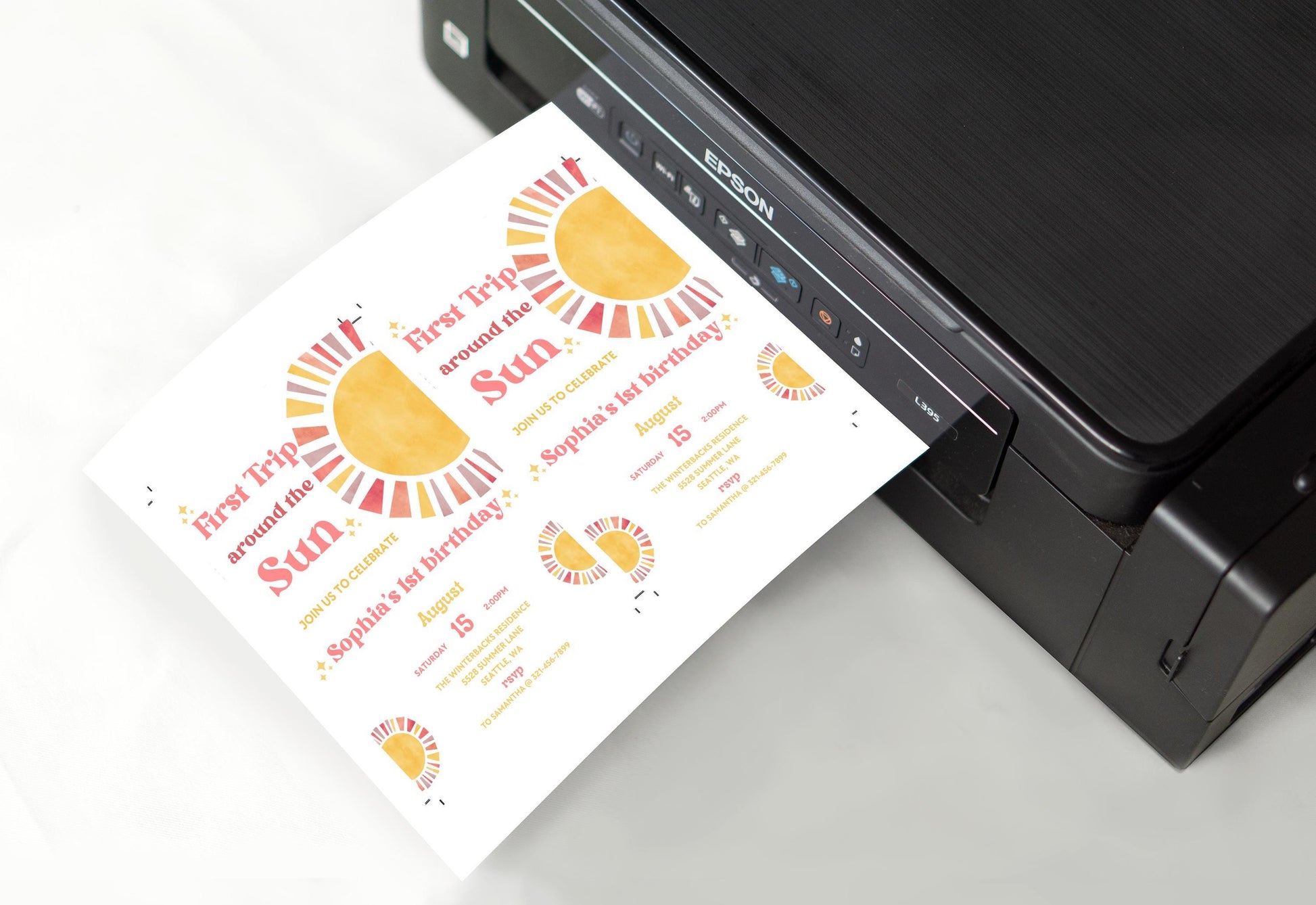 First Trip Around The Sun Birthday Invitation | 1st Birthday Invitation | Boho Theme | 1st Birthday Girl | Editable Template