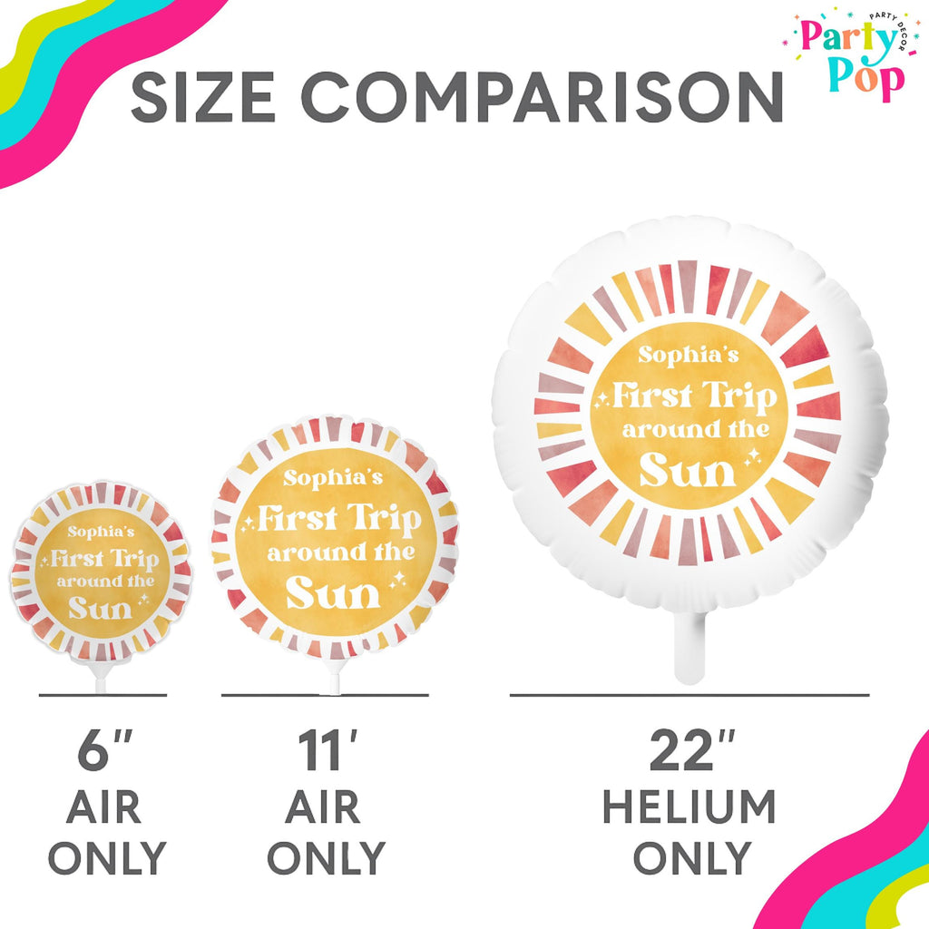 First Trip Around The Sun Balloon | First Birthday Party Decor | Boho Sun | Custom Balloon | 1st Birthday