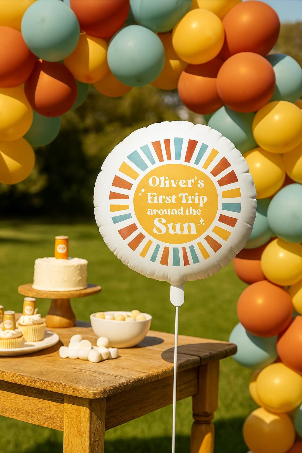 First Trip Around The Sun Balloon | First Birthday Party Decor | Boho Sun | Custom Balloon | 1st Birthday