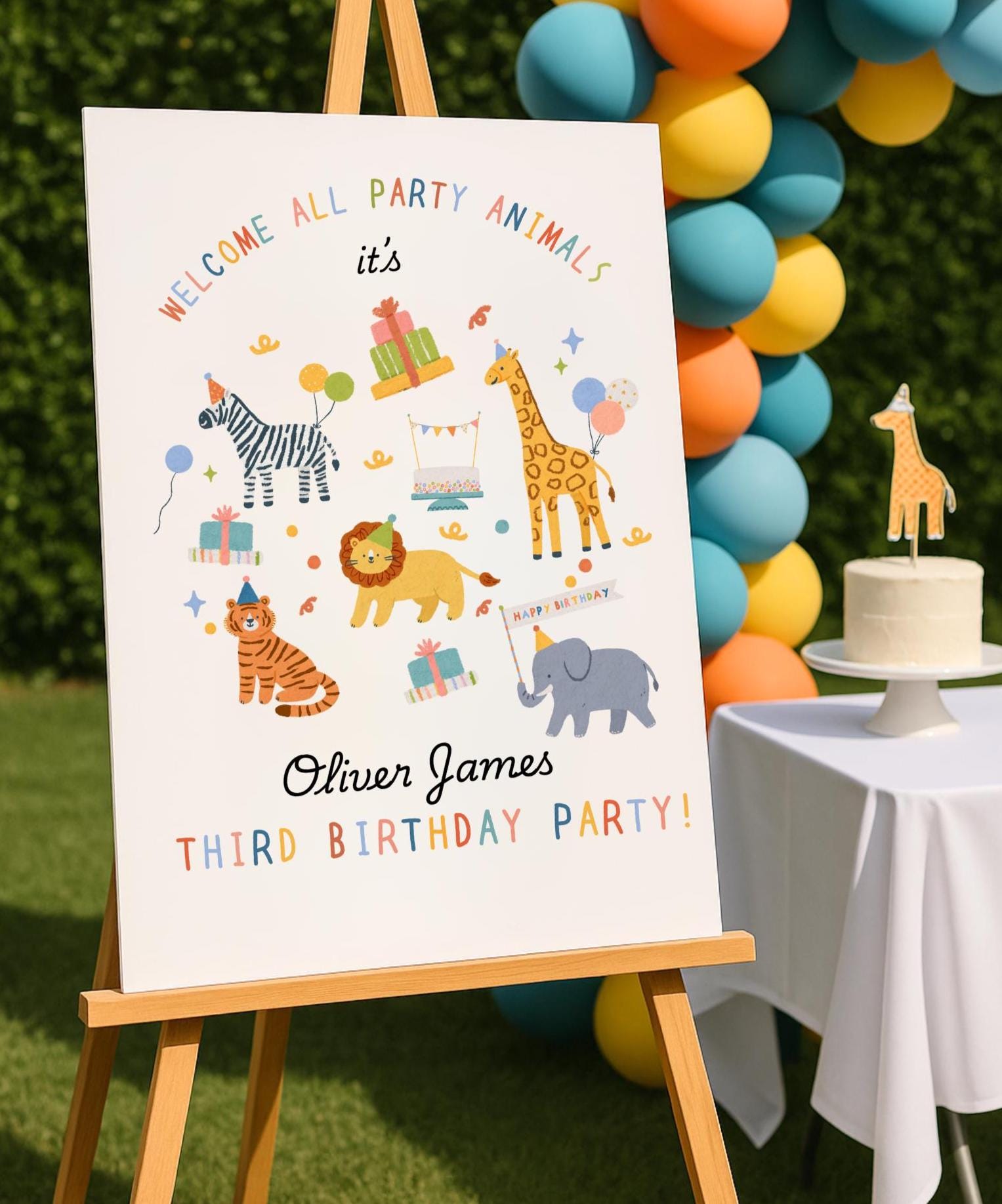Party Animals Birthday Welcome Sign | Safari Birthday Welcome Sign | 1st Birthday Decor | Calling All Party Animals | Instant Download