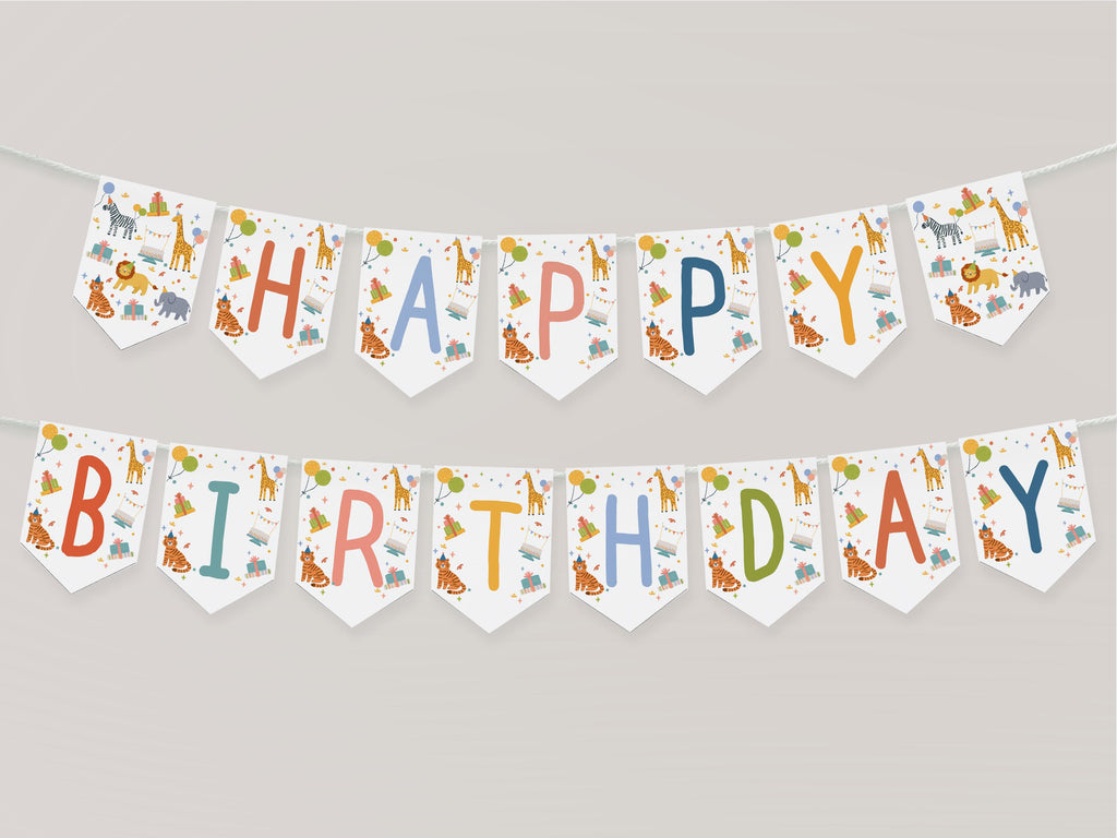 Party Animals Birthday Banner | Safari | Birthday Banner | Calling All Party Animals | Editable | Party Animals | First Birthday | Editable