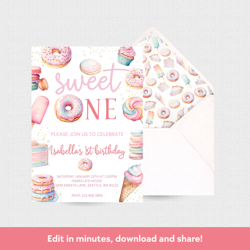 Sweet One Download & Print Invitation