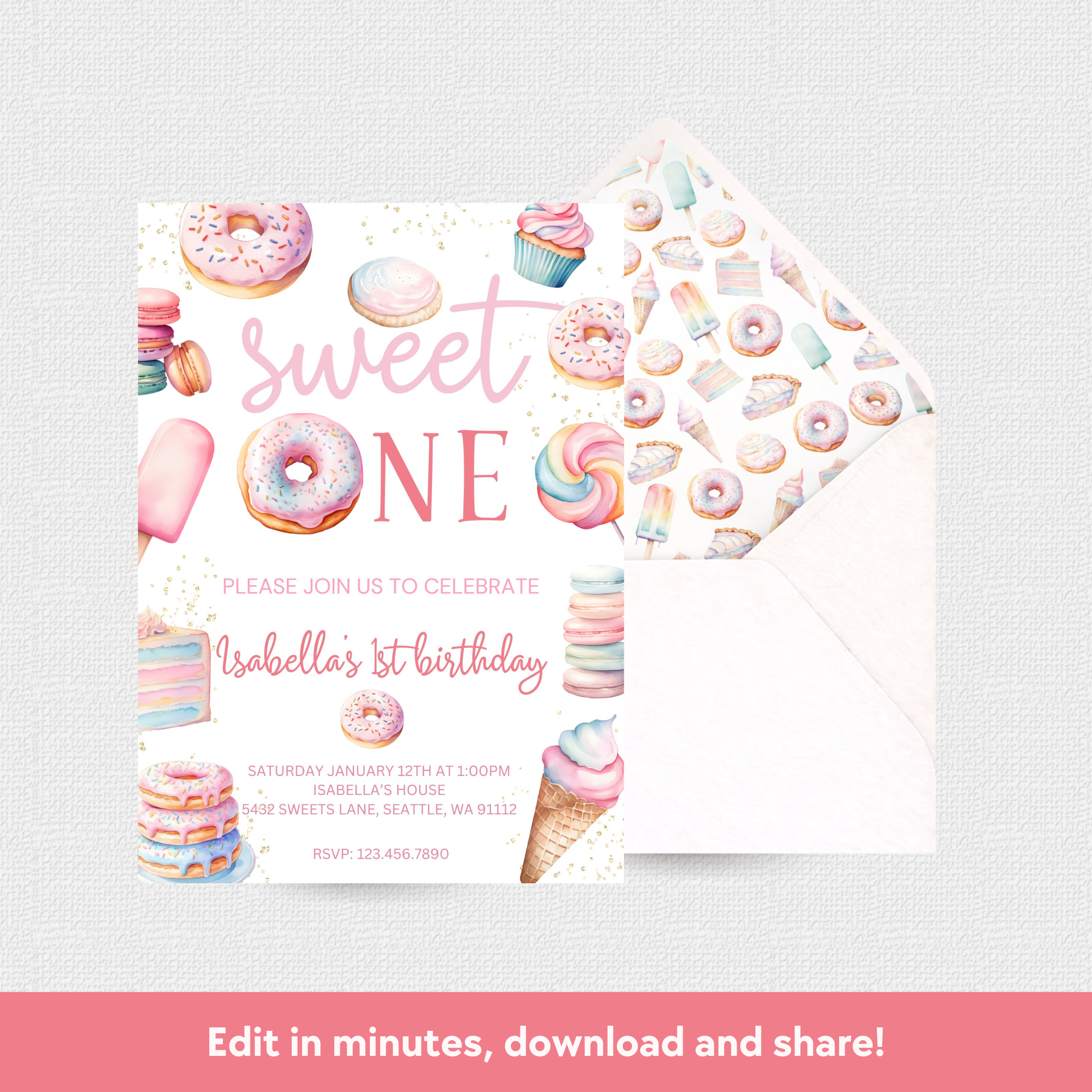 Sweet One Download & Print Invitation
