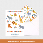 Calling All Party Animals Download & Print Invitation