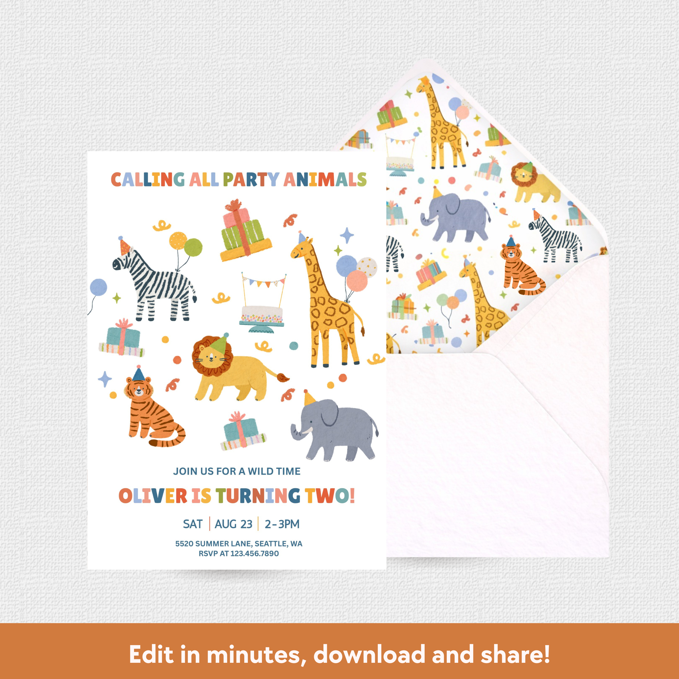 Calling All Party Animals Download & Print Invitation