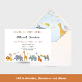 Party Animals Download & Print Invitation